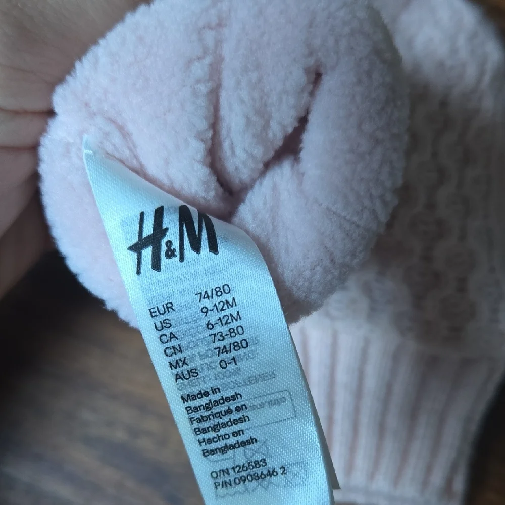 H&M Soft Pink Kids Mittens